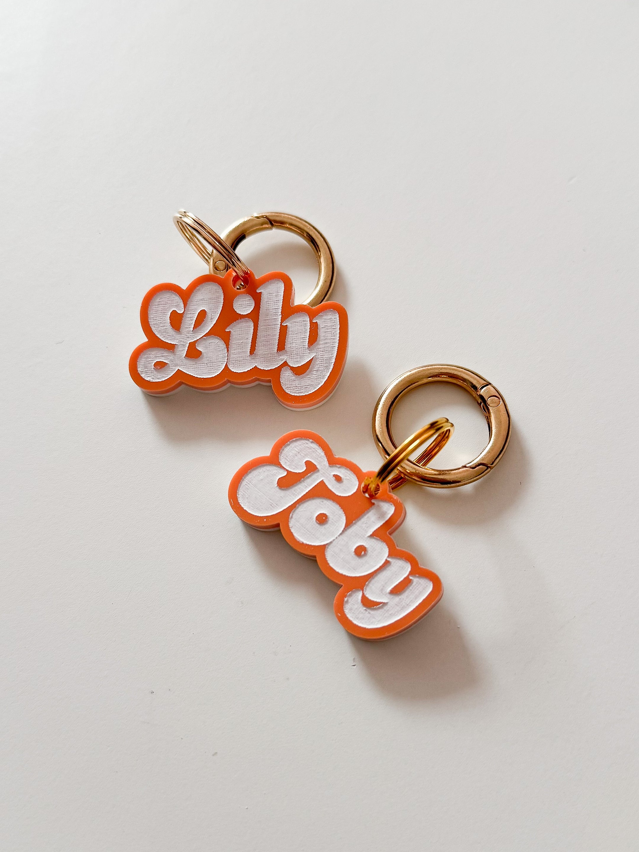Epyflora Acrylic Tag - Pastel Orange Name