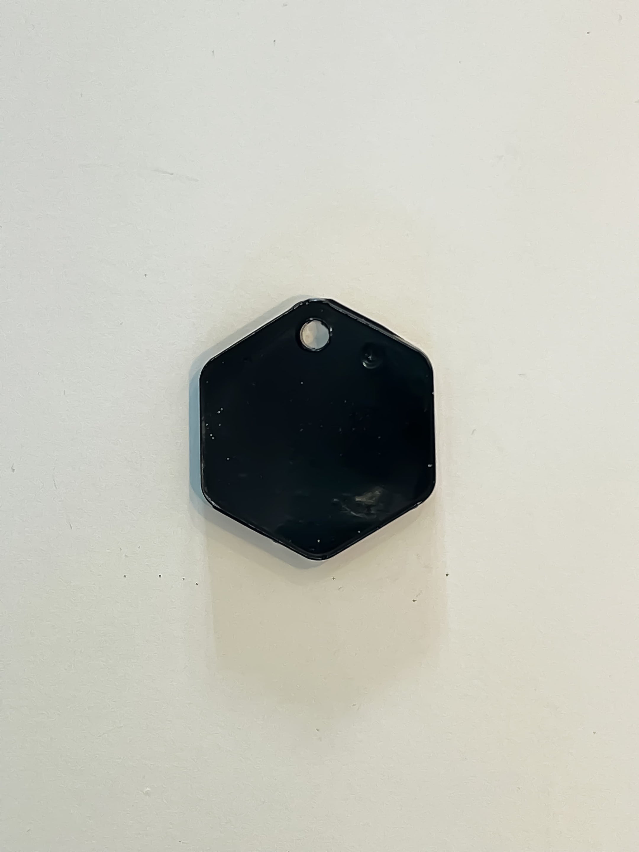 Bark Tag 00035 - Large Black Hexagon