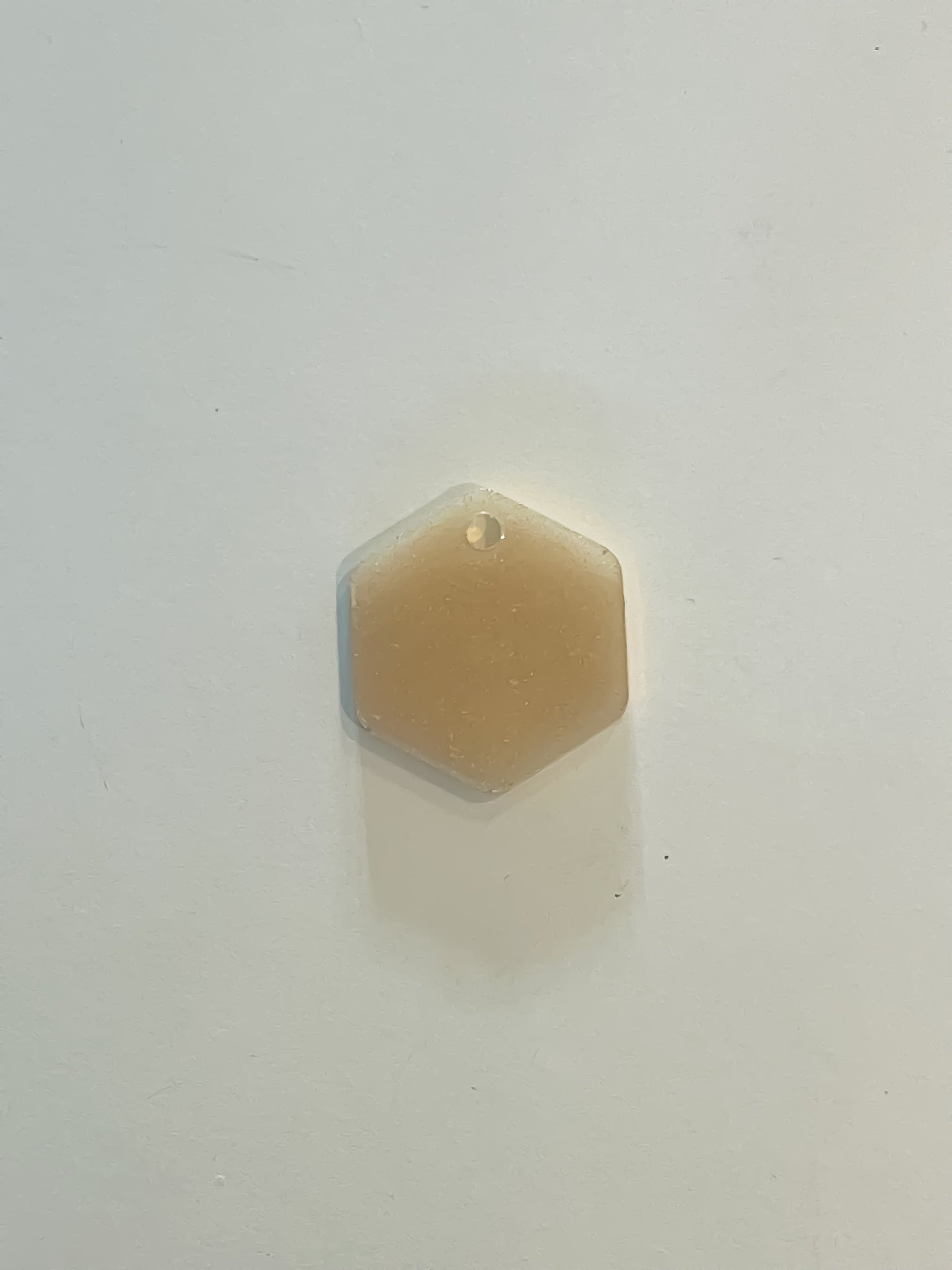 Bark Tag 00036 - Medium Nude Hexagon