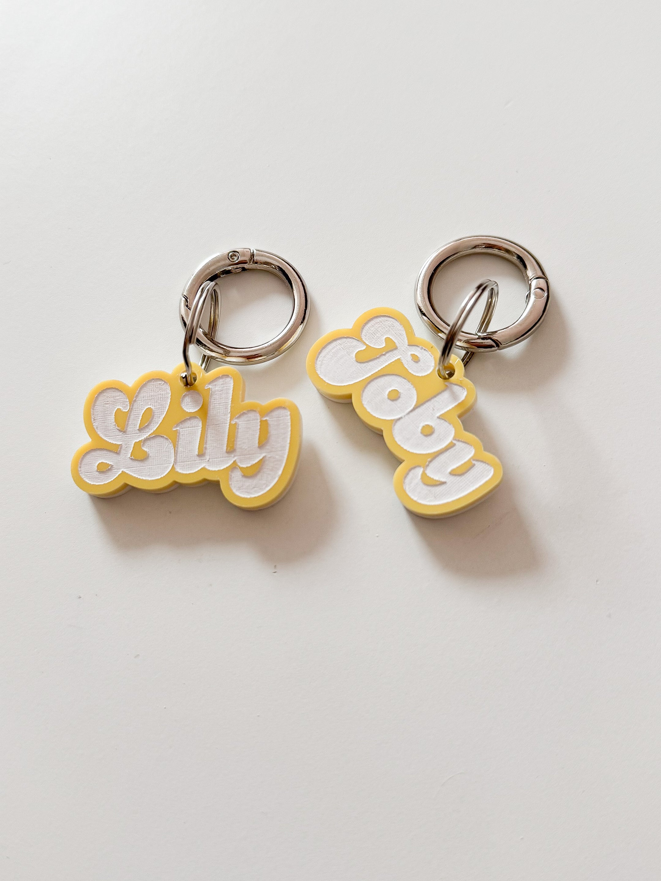 Epyflora Acrylic Tag - Pastel Yellow Name