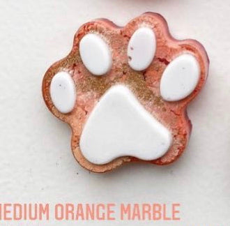 Orange marble paw Custom Tag - Medium