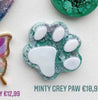 Load image into Gallery viewer, Large paw minty grey Custom Tag - Large