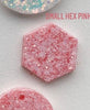 Small hex pink Custom Tag - Medium