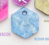 Hexagon blue pearl Custom Tag - Medium