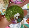 qMedium Purple Green Mushroom Custom Tag - Medium
