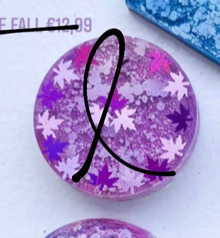 Purple leafs Custom Tag - Medium
