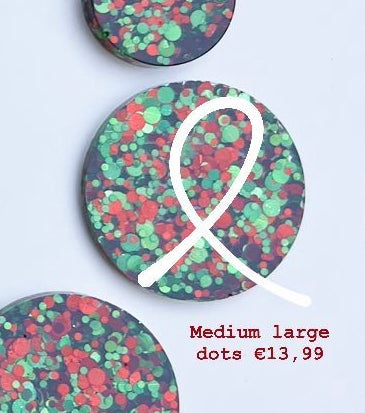 Medium Large Red Green Dots Custom Tag - Medium Large