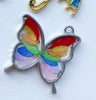 Silver butterfly Rainbow Custom Tag - Bezel no letter