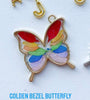 Load image into Gallery viewer, Butterfly golden rainbow Custom Tag - Bezel no letter