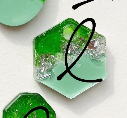 Med Hex Green Lux Custom Tag - Medium