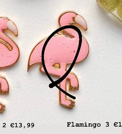 Flamingo three Custom Tag - Medium