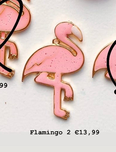 Flamingo two Custom Tag - Medium