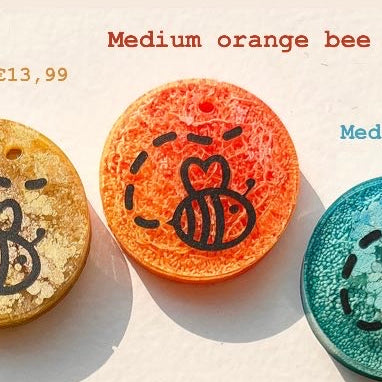 Medium Orange Bee Custom Tag