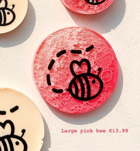 Large Pink Bee Custom Tag - Large