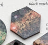 Load image into Gallery viewer, Large hexagon orange marble black Custom Tag - Large