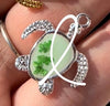 Load image into Gallery viewer, Silver green turtle Custom Tag - Bezel no letter
