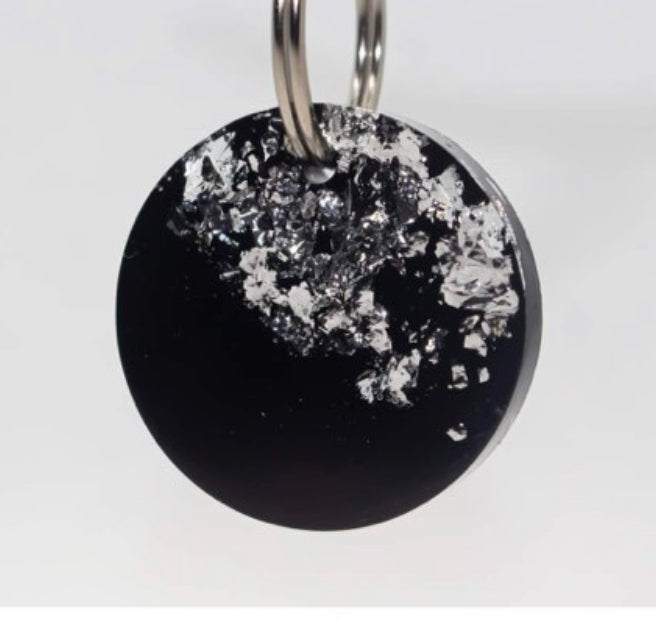 Medium Black Lux Silver Custom Tag