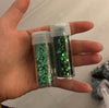 Thin Bar Green Glitter Custom Tag - Medium