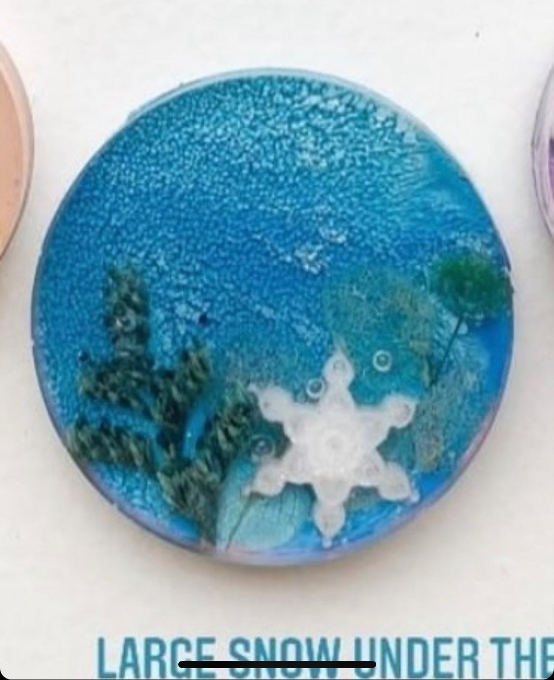 Medium Large Blue Snowflake Custom Tag - Large