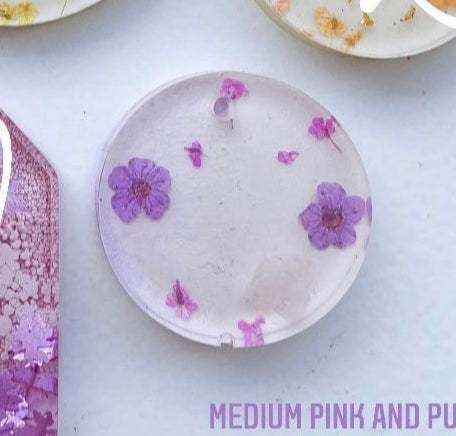 Medium botanical pink purple Custom Tag - Medium