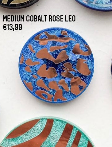 Medium cobalt rose leo Custom Tag - Medium