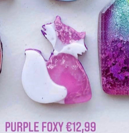 Purple fox Custom Tag - Medium