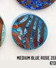 Medium Zebra Blue Rose Custom Tag - Medium