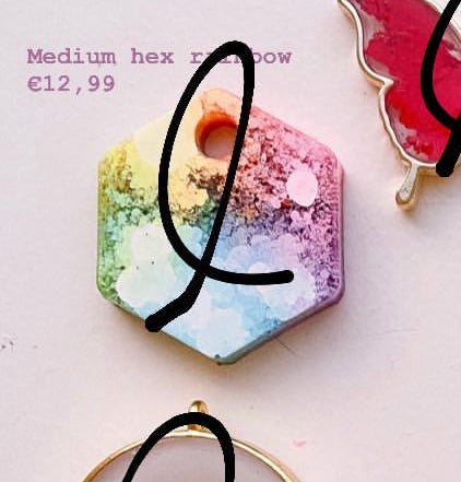 Medium Rainbow Hex Custom Tag - Medium