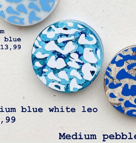 Medium Blue white leo Custom Tag - Medium