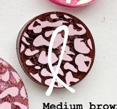 Brown pink leo Custom Tag - Medium