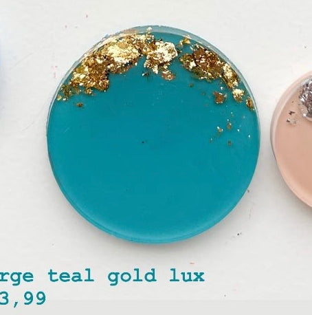 Large Teal Gold Custom Tag - Large