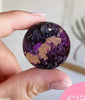Black Purple Brass Marble Custom Tag - Medium