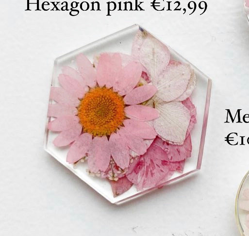 Epyflora Hexagon Tag - pink flower