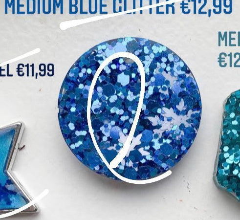 Medium blue glitter Custom Tag - Medium