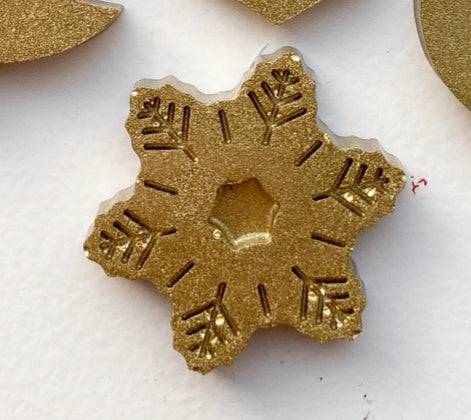 Snowflake Golden Custom Tag - Medium