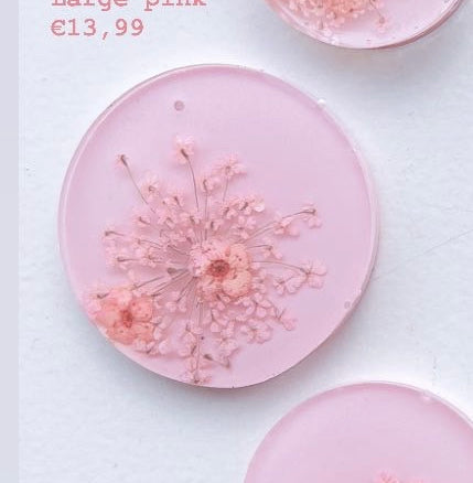 Large Pink Flora Custom Tag - Large