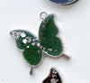 Silver Green Butterfly Custom Tag - Medium