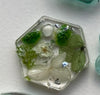 Load image into Gallery viewer, Hexagon Custom Tag - Medium green flowers
