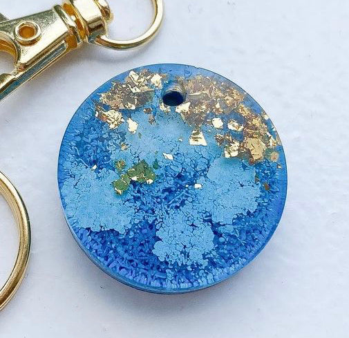 Ink Custom Tag - Medium hexagon luxurious blue gold