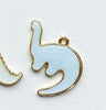Blue dino Custom Tag - Bezel with letter brontosaurus
