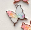 White Rainbow Silver Butterfly Custom Tag