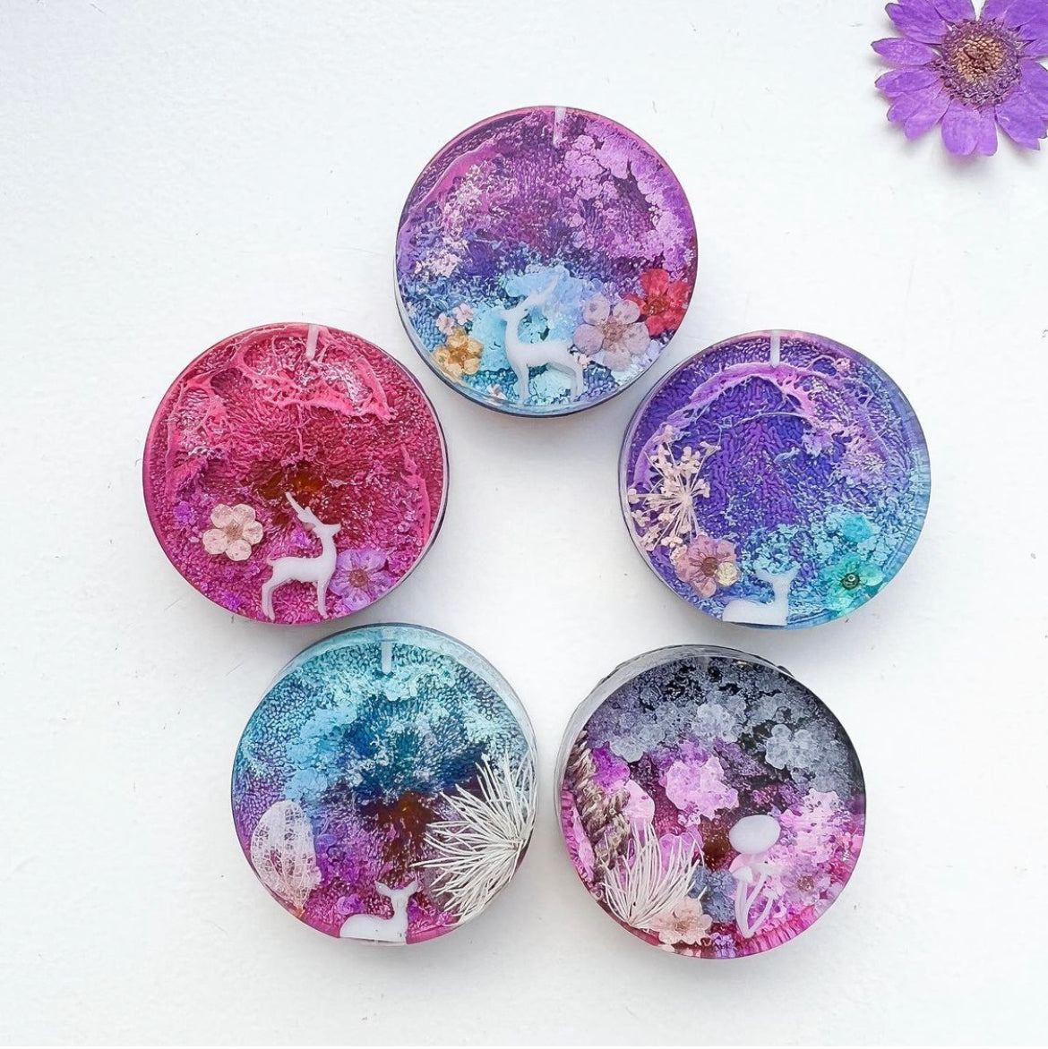 qMedium Large Natures Purple multi colour Bear Custom Tag