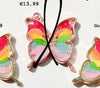 Rose Gold Butterfly Rainbow Leafs Custom Tag