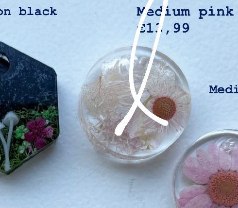Medium Pink Flowers Custom Tag - Medium