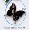 Black Silver Butterfly Custom Tag