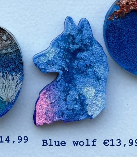 Wolf Blue Blank Custom Tag - Large