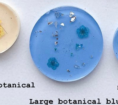 Large Botanical Blue Custom Tag - Large