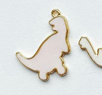 Dino T-rex smooth purple Custom Tag - Bezel with letter