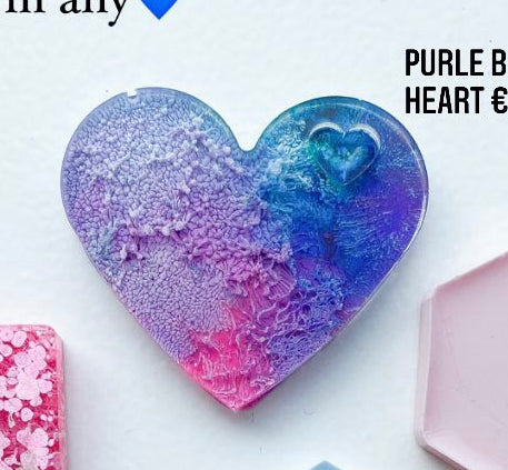 Blue pink purple heart Custom Tag - Heart