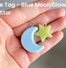 qMoon yellow Blue star Custom Tag - Moon star